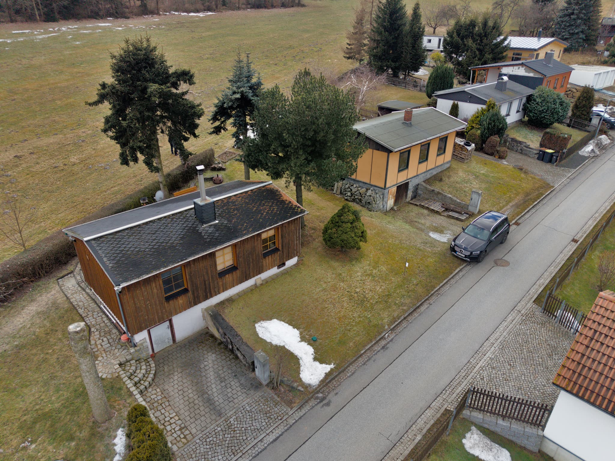 Luftaufnahme Einfamilienhaus Schrägperspektive Dresden